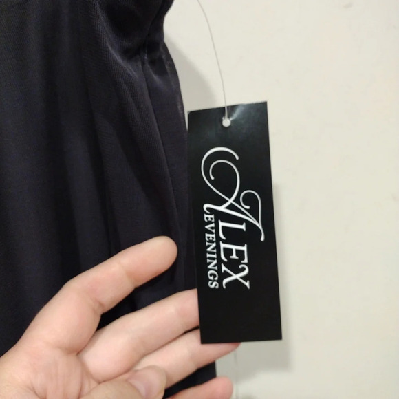 NWT Alex Evenings Women's Gray Chiffon Wide Leg Pull-on Pants Sz 16W-Formal - Picture 3 of 6